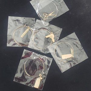 Hairdresser Wine Stem Charms NWOT